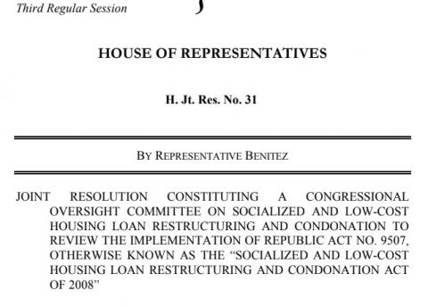 Bills And Resolutions Filed By Congressman Alfredo Abelardo B. Benitez ...